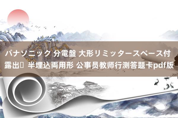 パナソニック 分電盤 大形リミッタースペース付 露出・半埋込両用形 公事员教师行测答题卡pdf版