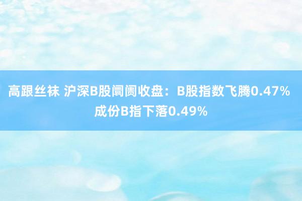 高跟丝袜 沪深B股阛阓收盘：B股指数飞腾0.47% 成份B指下落0.49%