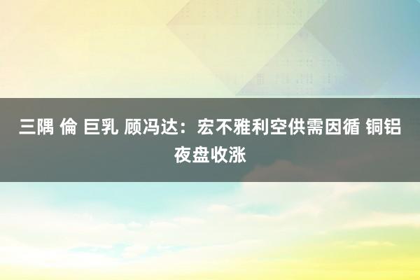 三隅 倫 巨乳 顾冯达：宏不雅利空供需因循 铜铝夜盘收涨