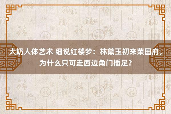 大奶人体艺术 细说红楼梦：林黛玉初来荣国府，为什么只可走西边角门插足？