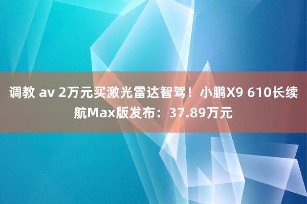 调教 av 2万元买激光雷达智驾！小鹏X9 610长续航Max版发布：37.89万元