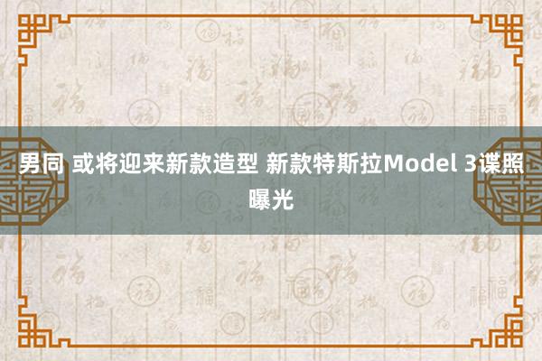 男同 或将迎来新款造型 新款特斯拉Model 3谍照曝光