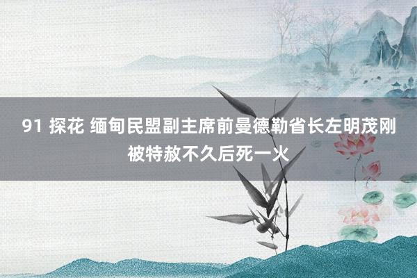 91 探花 缅甸民盟副主席前曼德勒省长左明茂刚被特赦不久后死一火