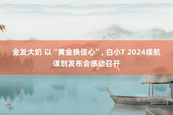 金发大奶 以“黄金换信心”， 白小T 2024续航谋划发布会感动召开