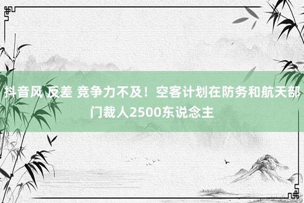 抖音风 反差 竞争力不及！空客计划在防务和航天部门裁人2500东说念主