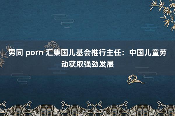 男同 porn 汇集国儿基会推行主任：中国儿童劳动获取强劲发展