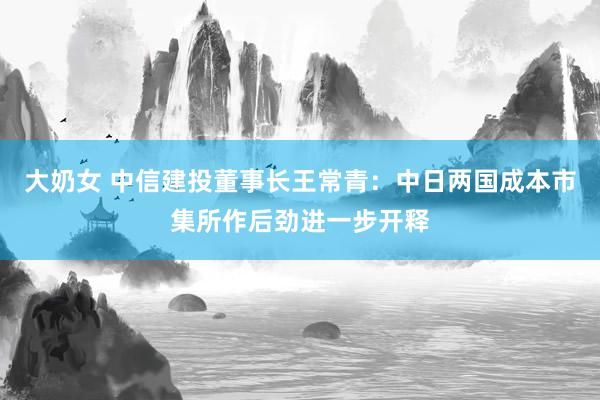 大奶女 中信建投董事长王常青：中日两国成本市集所作后劲进一步开释