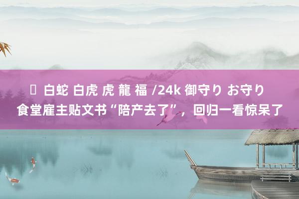 ✨白蛇 白虎 虎 龍 福 /24k 御守り お守り 食堂雇主贴文书“陪产去了”，回归一看惊呆了