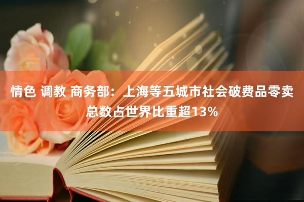 情色 调教 商务部：上海等五城市社会破费品零卖总数占世界比重超13%