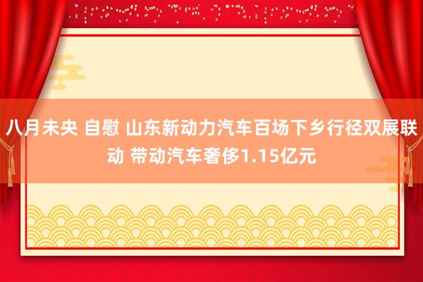 八月未央 自慰 山东新动力汽车百场下乡行径双展联动 带动汽车奢侈1.15亿元