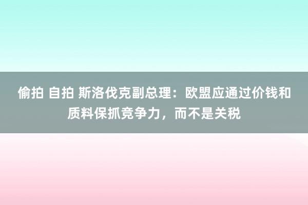 偷拍 自拍 斯洛伐克副总理：欧盟应通过价钱和质料保抓竞争力，而不是关税