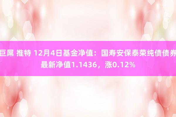 巨屌 推特 12月4日基金净值：国寿安保泰荣纯债债券最新净值1.1436，涨0.12%