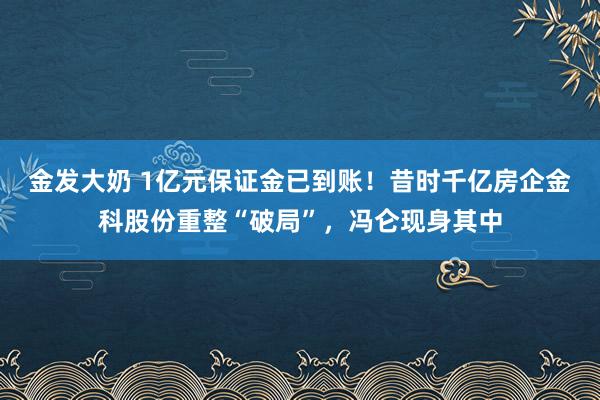 金发大奶 1亿元保证金已到账！昔时千亿房企金科股份重整“破局”，冯仑现身其中