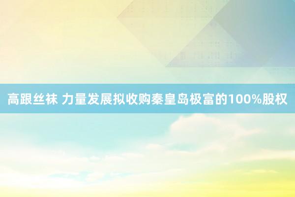 高跟丝袜 力量发展拟收购秦皇岛极富的100%股权