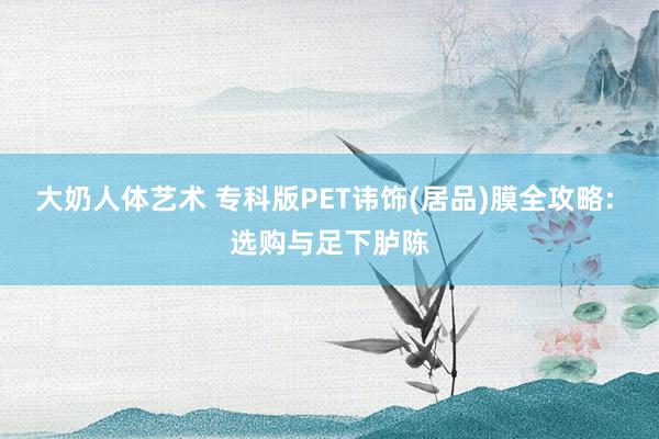 大奶人体艺术 专科版PET讳饰(居品)膜全攻略: 选购与足下胪陈