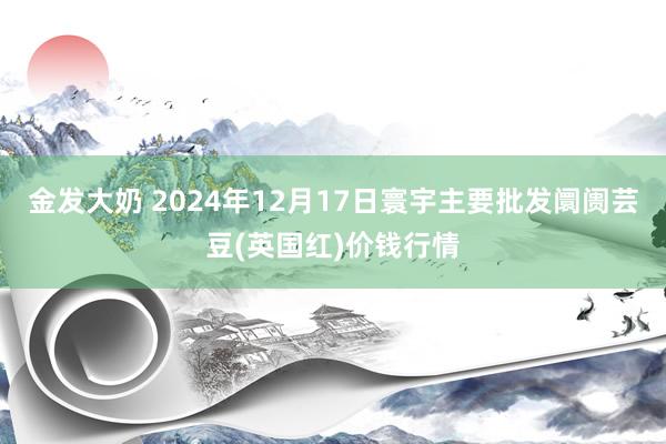 金发大奶 2024年12月17日寰宇主要批发阛阓芸豆(英国红)价钱行情