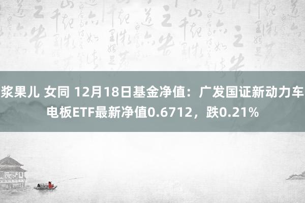 浆果儿 女同 12月18日基金净值：广发国证新动力车电板ETF最新净值0.6712，跌0.21%