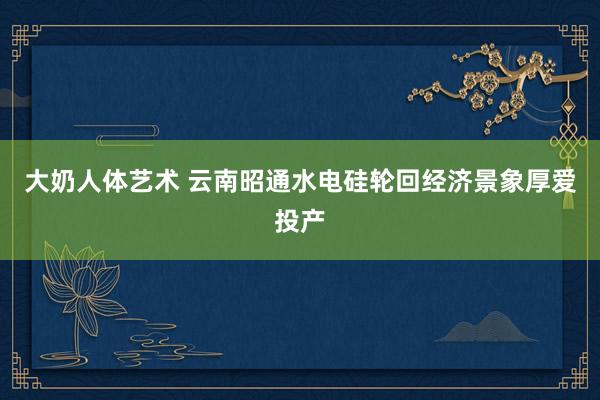 大奶人体艺术 云南昭通水电硅轮回经济景象厚爱投产