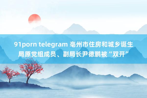 91porn telegram 亳州市住房和城乡诞生局原党组成员、副局长尹德鹏被“双开”