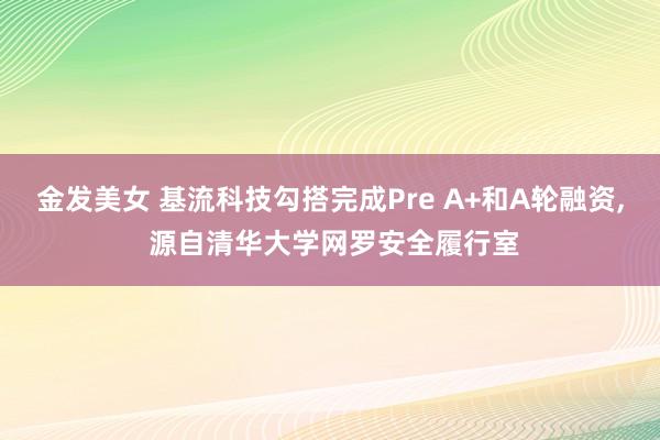 金发美女 基流科技勾搭完成Pre A+和A轮融资， 源自清华大学网罗安全履行室