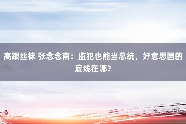 高跟丝袜 张念念南：监犯也能当总统，好意思国的底线在哪？