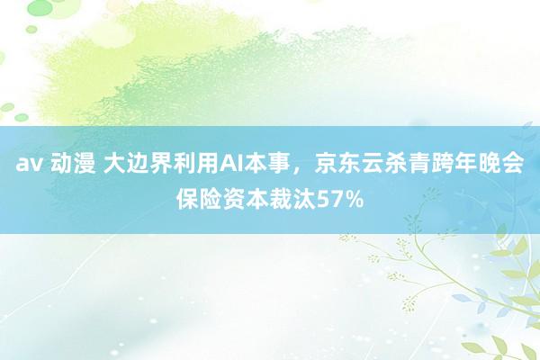 av 动漫 大边界利用AI本事，京东云杀青跨年晚会保险资本裁汰57%