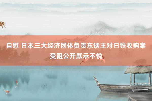 自慰 日本三大经济团体负责东谈主对日铁收购案受阻公开默示不悦