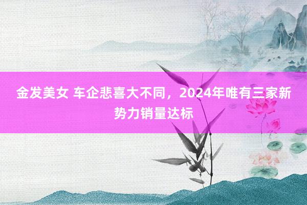 金发美女 车企悲喜大不同，2024年唯有三家新势力销量达标