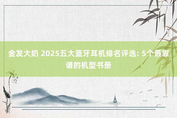 金发大奶 2025五大蓝牙耳机排名评选: 5个最靠谱的机型书册